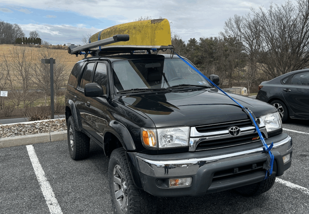 canoe on a vehicle